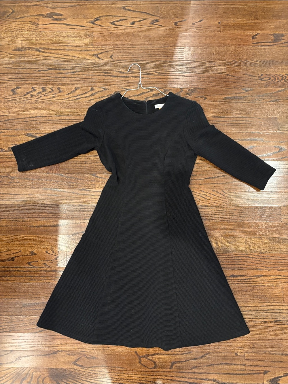 Calvin Klein Black Long-Sleeve Fit & Flare Dress